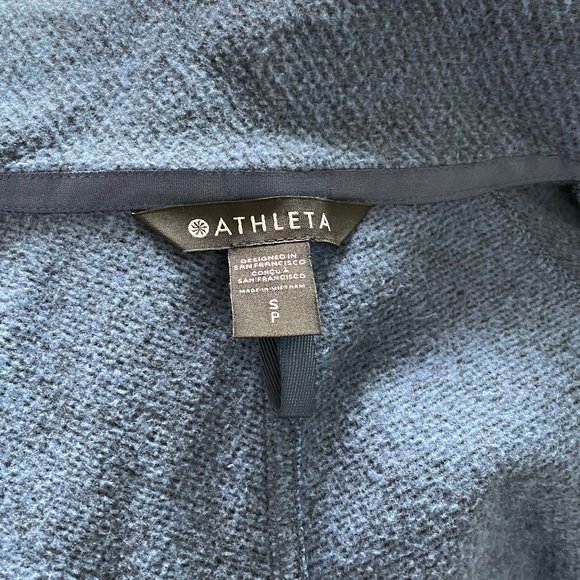 Athleta Stroll Fleece Full Zip Women's Sweatshirt S - Chrome Blue - Picture 5 of 8